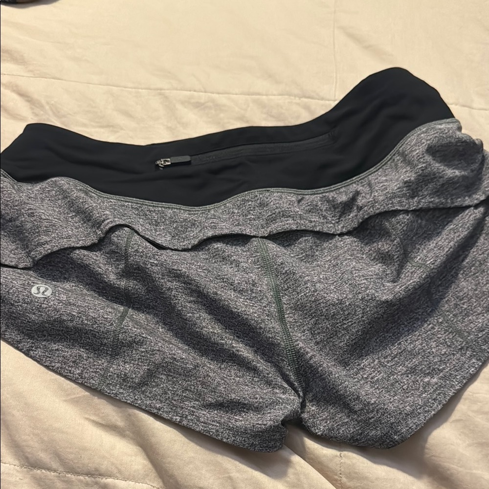 lululemon athletica Women's Gray and Black Shorts